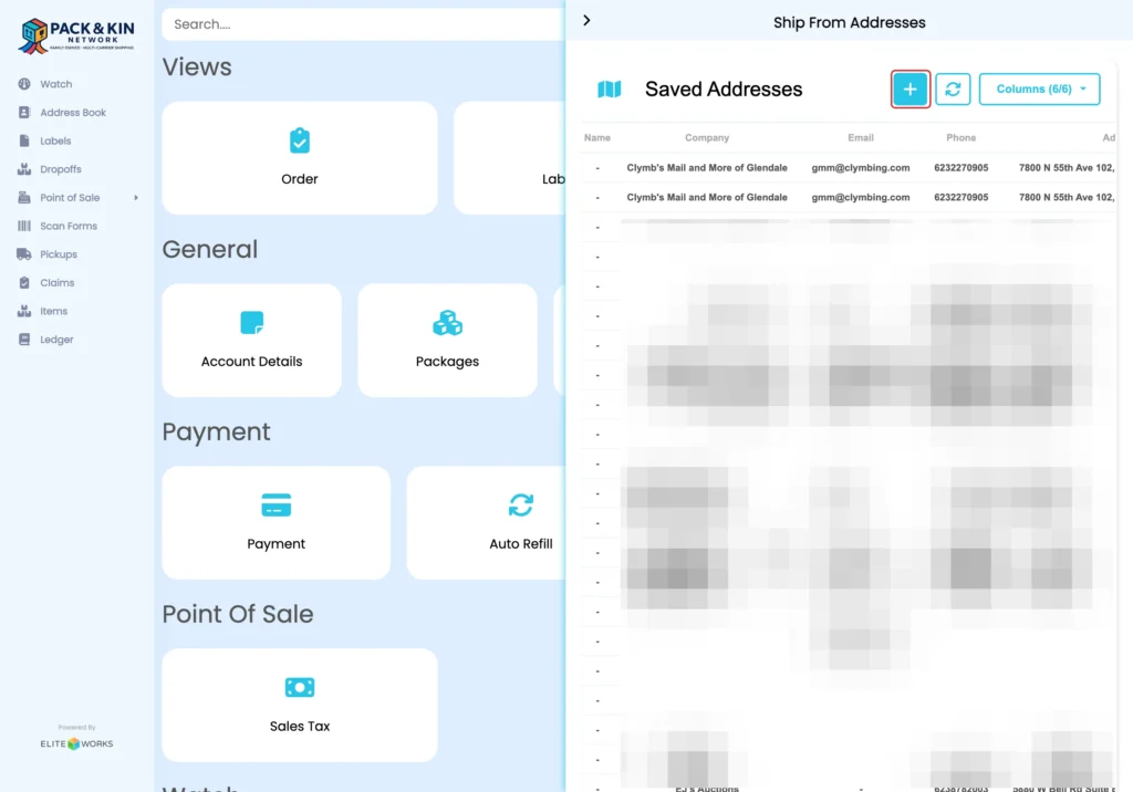 Pack and Kin address book