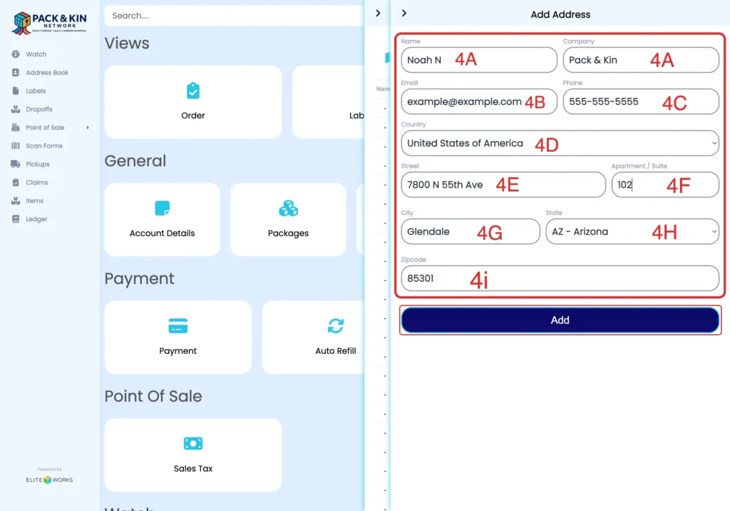 Pack and Kin How to Add an Address